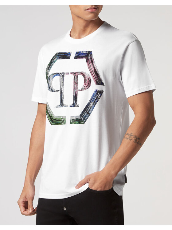 PHILIPP PLEIN PHILIPP PLEIN T-Shirt 801 Biały Regular Fit