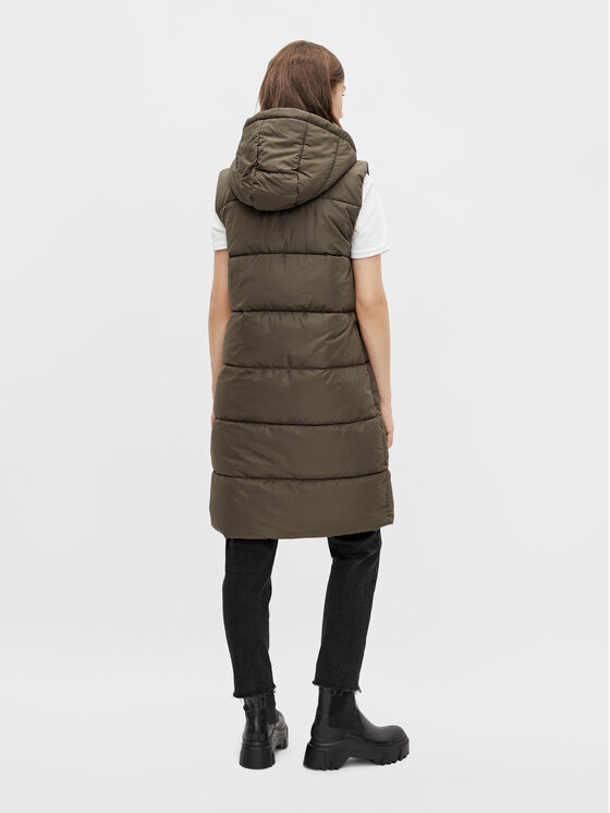 Pieces Pieces Bezrękawnik 17117414 Khaki Regular Fit