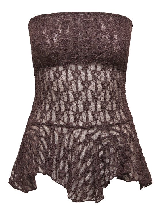 ONLY ONLY Top Aya 15375823 Tmavě hnědá Slim Fit