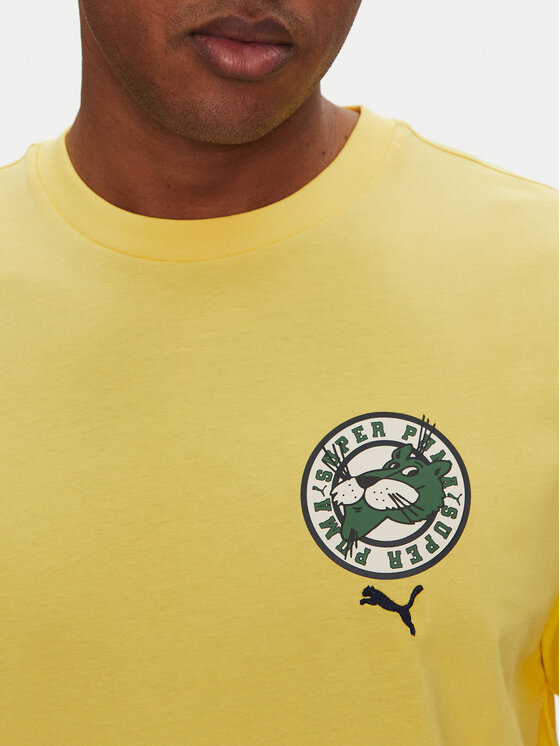 Puma Puma Tričko Graphics Super 629639 Žltá Relaxed Fit