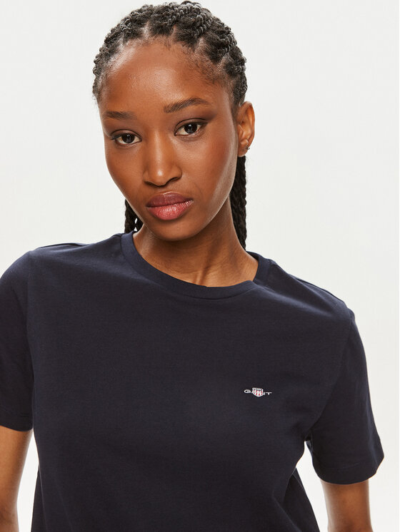 Gant Gant Tričko Shield 4200200 Tmavomodrá Regular Fit