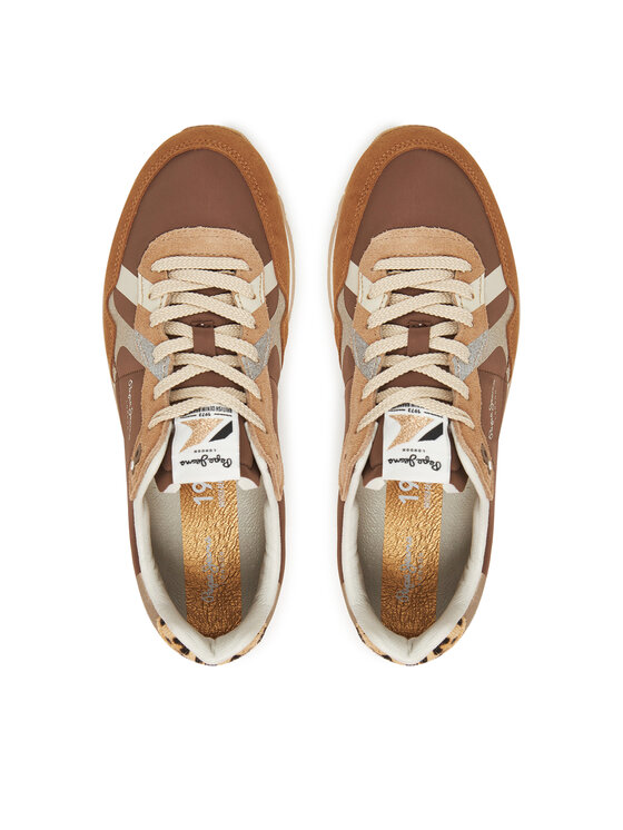 Pepe Jeans Pepe Jeans Sneakersy Brit Glitter W PLS400005 Hnedá