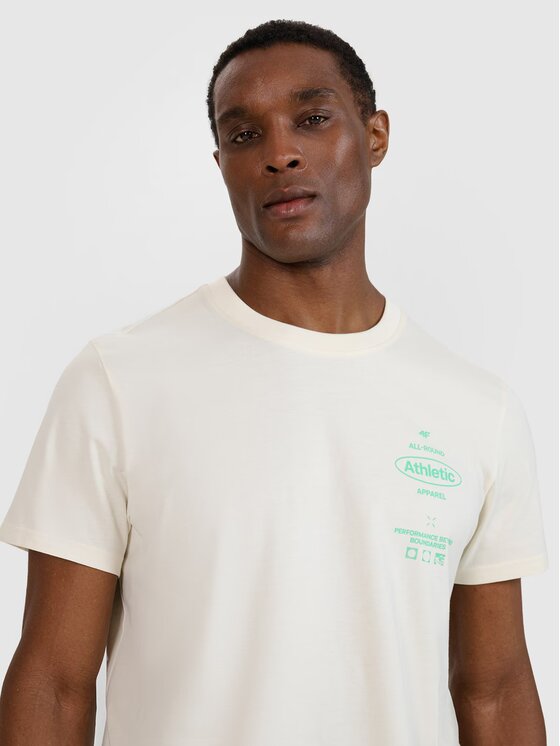 4F 4F T-Shirt SS MIDSHOP TEXTILE Biały Regular Fit