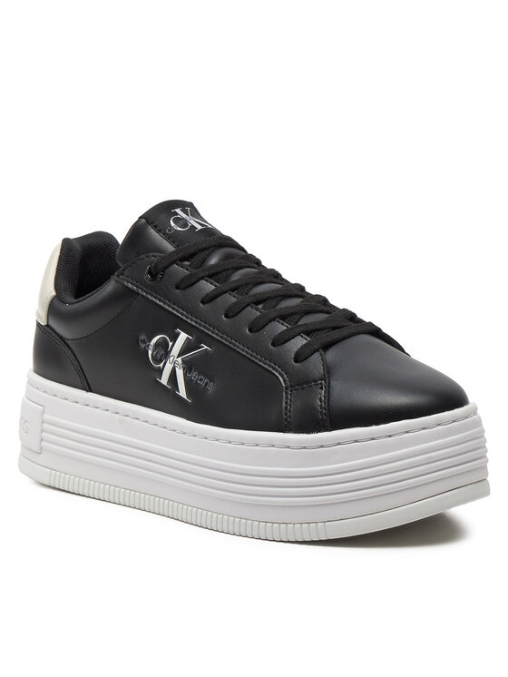 Calvin Klein Jeans Calvin Klein Jeans Sneakersy Bold Platf Low Lace Lth Ml Mtl YW0YW01516 Černá