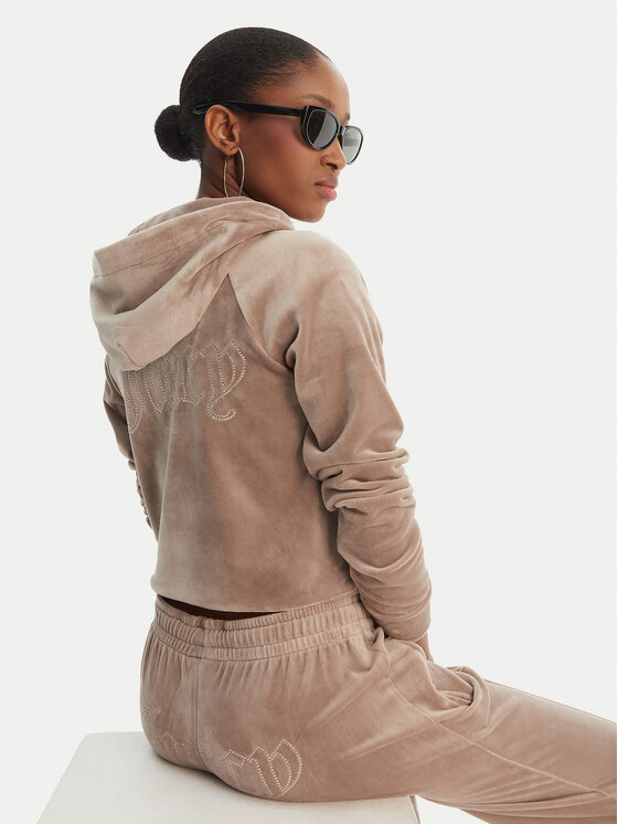 Juicy Couture Juicy Couture Džemperis ar kapuci Madison JCWAS126326 Bēšs Slim Fit