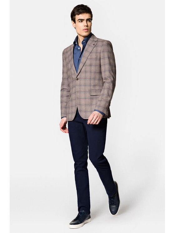 Lancerto Lancerto Marynarka Pafos MA131123000011 Brązowy Slim Fit