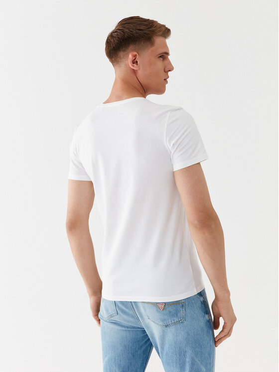 Guess Guess T-Shirt U97M01 K6YW1 Bílá Slim Fit