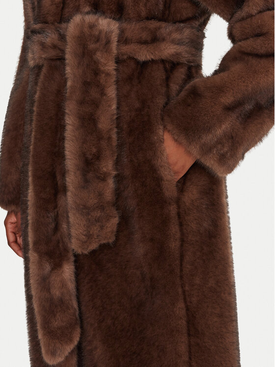 TWINSET TWINSET Pelzmantel 252AT2190 Braun Relaxed Fit