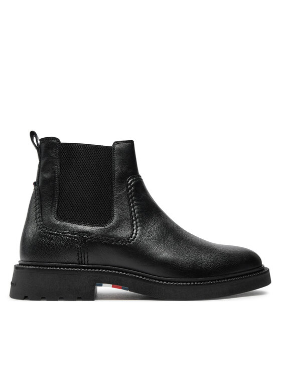 Tommy Hilfiger Tommy Hilfiger Kotníková obuv s elastickým prvkem Chelsea FM0FM05184 Černá