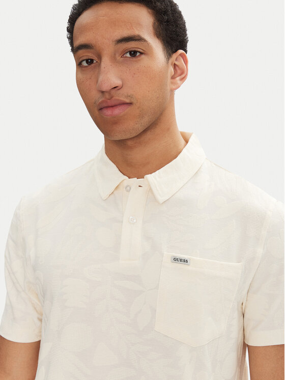 Guess Guess Poloshirt M5GP08 KCSJ0 Écru Regular Fit