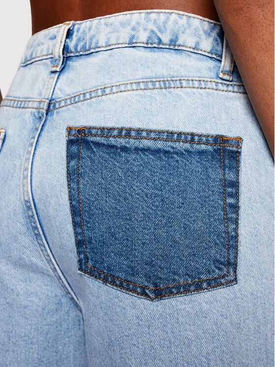 NA-KD NA-KD Jeans Contrast Pocket 1660-000582-0047-581 Blau Regular Fit