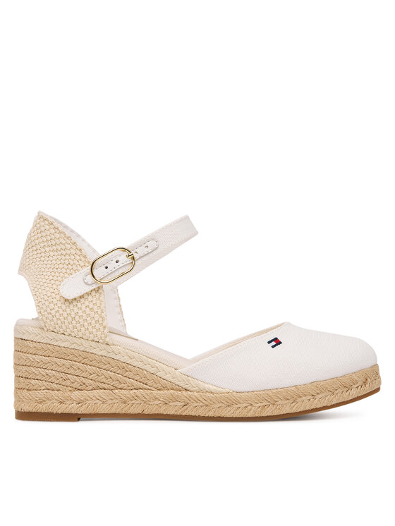 Tommy Hilfiger Tommy Hilfiger Еспадрили Mid Wedge Espad Closed Toe FW0FW09233 Екрю
