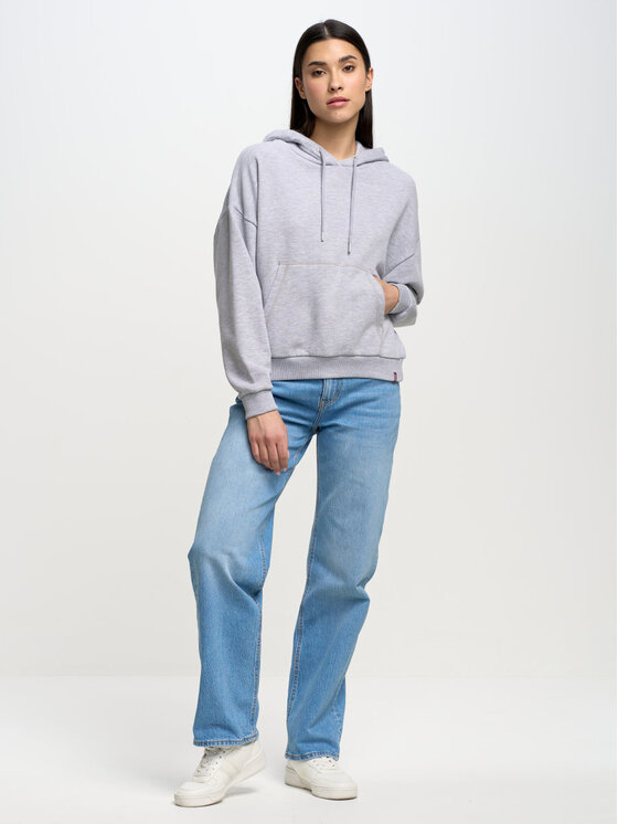 BIG STAR BIG STAR Bluza SUSANA_901_170 Szary Basic Fit