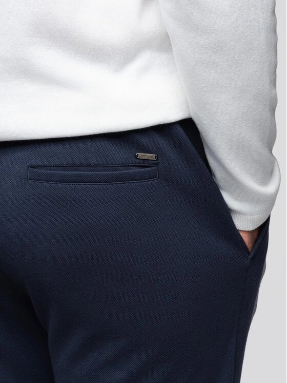 Ombre Ombre Spodnie materiałowe OM-PACP-0283 Granatowy Regular Fit