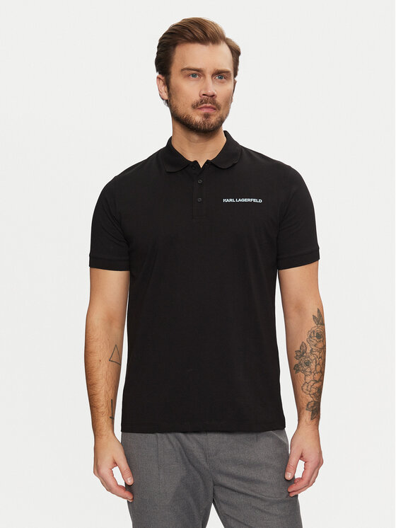 KARL LAGERFELD Polokošeľa 745094 551225 Čierna Regular Fit