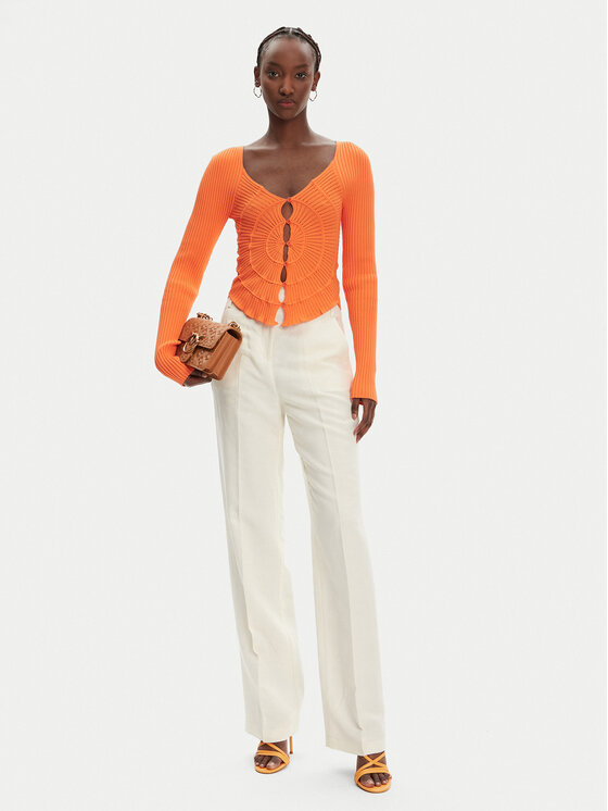 PINKO PINKO Kardigán Vergina 104627 A2E6 Narancssárga Slim Fit