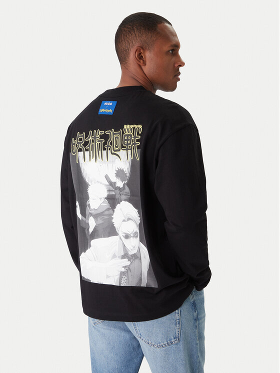 HUGO HUGO Longsleeve krekls Nichaboso JJK 50554835 Melns Relaxed Fit