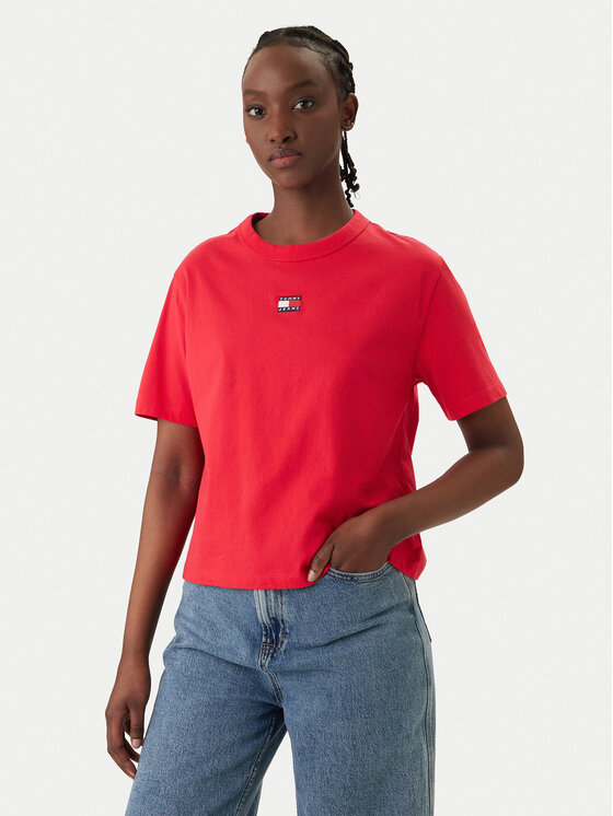 Tommy Jeans Tommy Jeans T-Shirt DW0DW22202 Červená Boxy Fit
