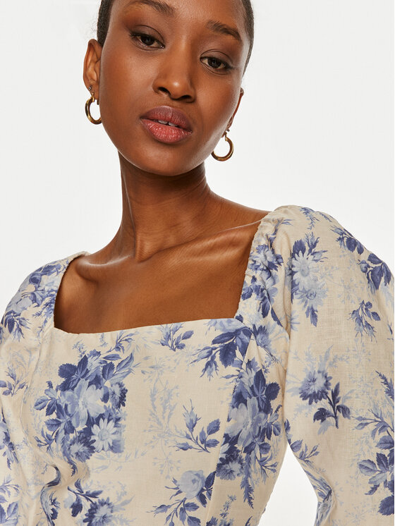 TWINSET TWINSET Poletna obleka 241TT2423 Écru Regular Fit