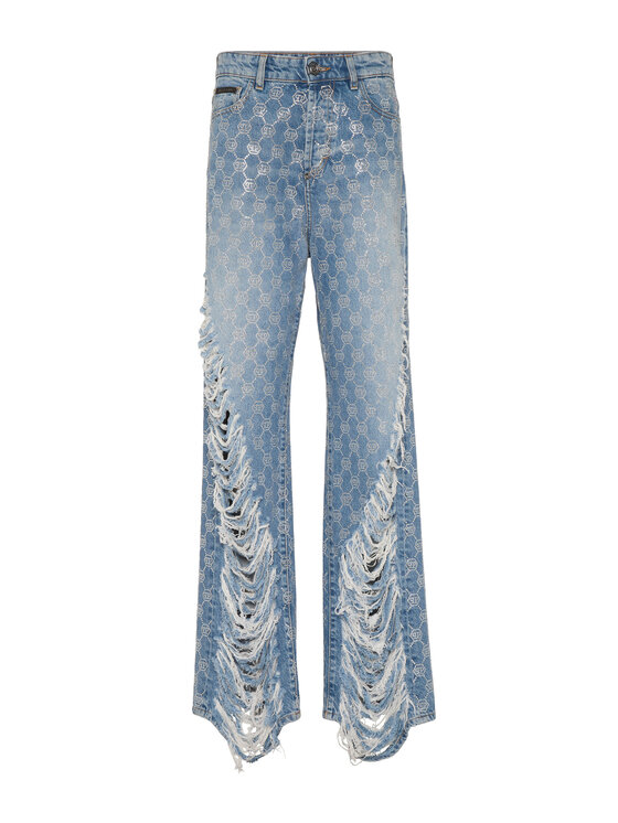 PHILIPP PLEIN PHILIPP PLEIN Džínsy 14719 Modrá Skater Fit