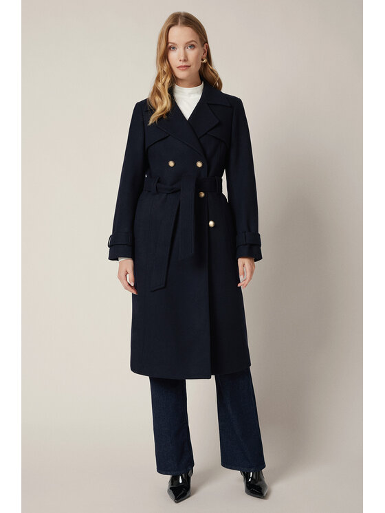 Lancerto Lancerto Płaszcz Eloria PC073225000016 Granatowy Regular Fit