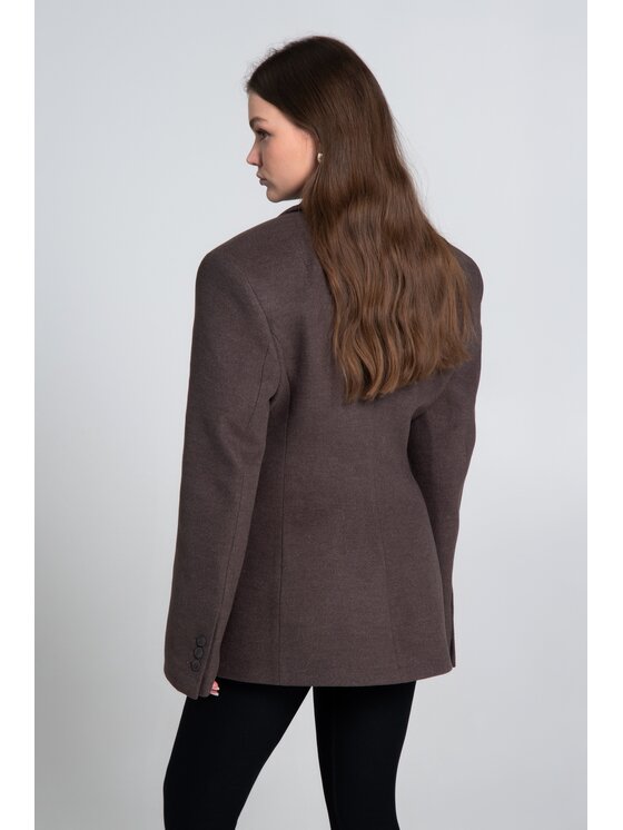 Estro Estro Cappotto di lana ER00119687 Beige scuro Slim Fit