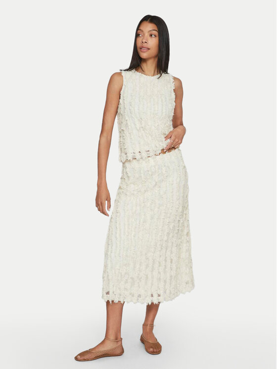 Vila Vila Midi sijonas Nabila 14102777 Smėlio Regular Fit