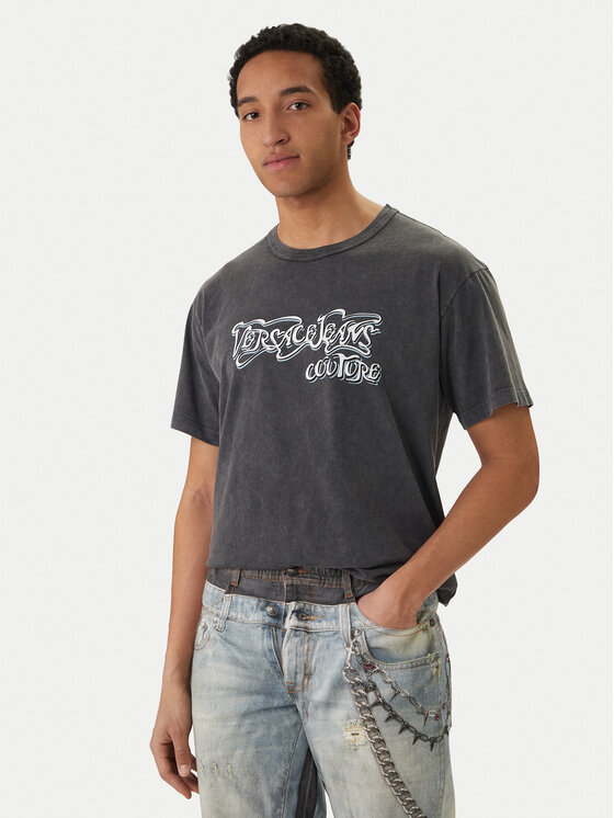 Versace Jeans Couture Versace Jeans Couture Футболка 80GAHB02 CJB02 Чорний Regular Fit