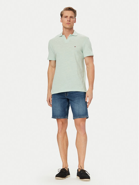 Tommy Hilfiger Tommy Hilfiger Pólóing Textured Oxford Pique MW0MW38482 Világoszöld Regular Fit