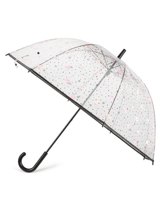 Umbrelă Happy Rain Long Domeshape Dots & Hearts 40983 Alb