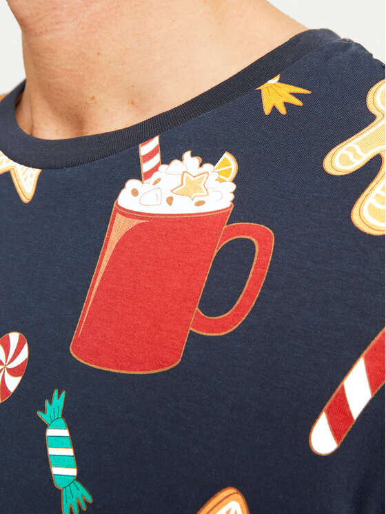 Jack&Jones Jack&Jones T-krekls Xmas Merry 12265399 Tumši zils Standard Fit