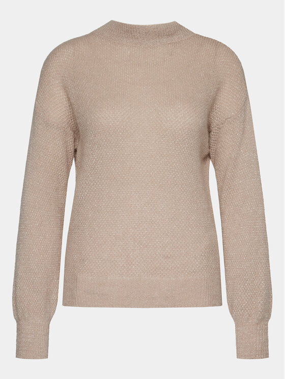 Morgan Morgan Sweter 241-MARMOT Beżowy Regular Fit