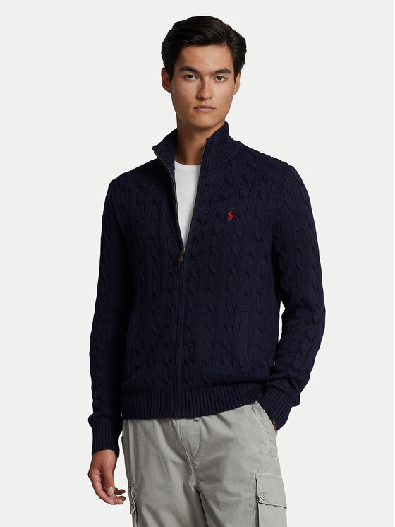 Polo Ralph Lauren Sveter 710899975001 Tmavomodrá Regular Fit