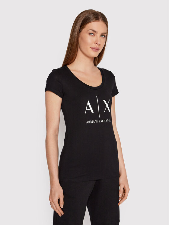 Armani Exchange T-krekls 8NYT70 YJ16Z 1200 Melns Regular Fit