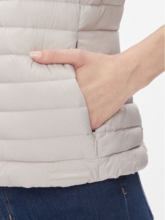 Calvin Klein Calvin Klein Bezrękawnik Packable Super Lw Padded Vest K20K206325 Beżowy Slim Fit