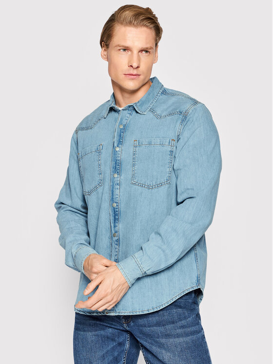 Americanos Americanos Koszula jeansowa Dallas Niebieski Regular Fit