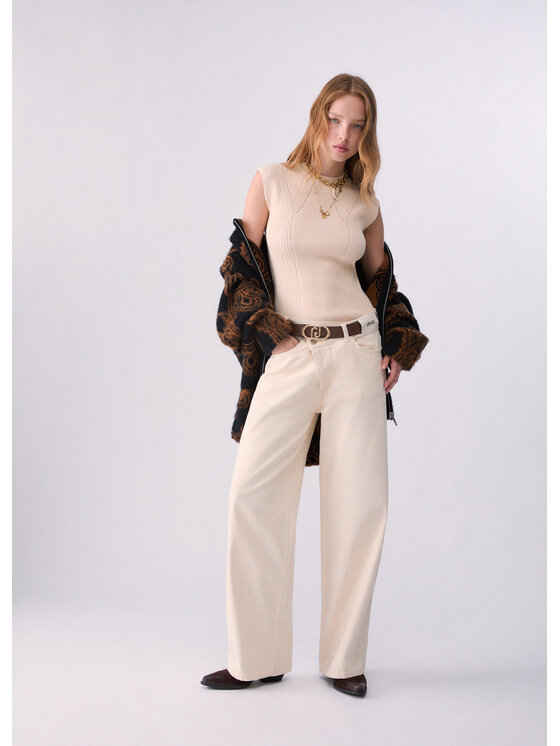 Liu Jo Liu Jo Pantaloni di tessuto UF6160T581A30905 Bianco Regular Fit