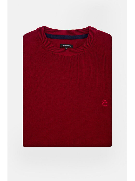 Lancerto Lancerto Sweter Keegan Bordowy Regular Fit