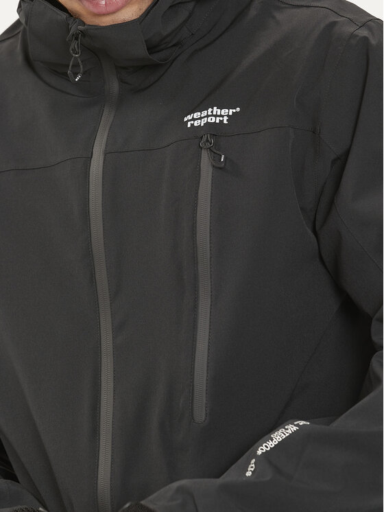 Weather Report Weather Report Kurtka przeciwdeszczowa Delton WR201566 Czarny Regular Fit