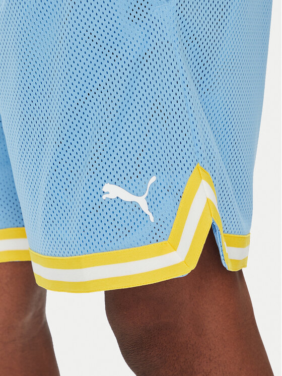 Puma Puma Szorty sportowe Hoops Manchester City 631694 Błękitny Regular Fit