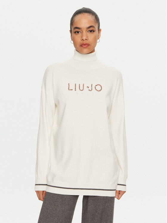 Liu Jo Sport Liu Jo Sport Rollkragenpullover TF4316 MS63M Weiß Regular Fit