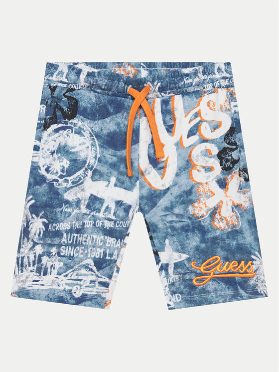 Guess Guess Sportovní kraťasy L5GD13 KA6R4 Modrá Regular Fit