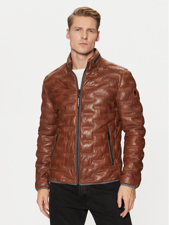 Milestone Milestone Шкіряна куртка MSAversa 99101960080 Коричневий Regular Fit