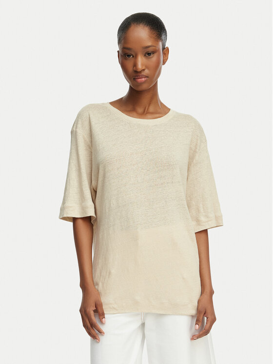 BOSS Tricou C_Emma 50556387 Bej deschis Regular Fit