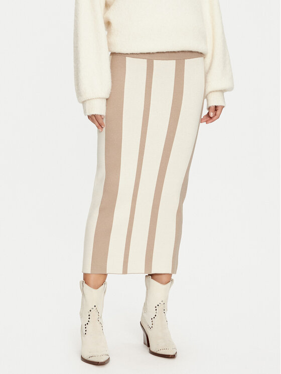 Vero Moda Vero Moda Tiesus sijonas Gold New Art 10311360 Smėlio Slim Fit