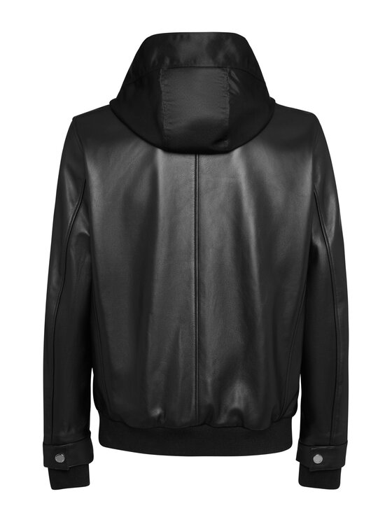 PHILIPP PLEIN PHILIPP PLEIN Kurtka skórzana 23061 Czarny Regular Fit