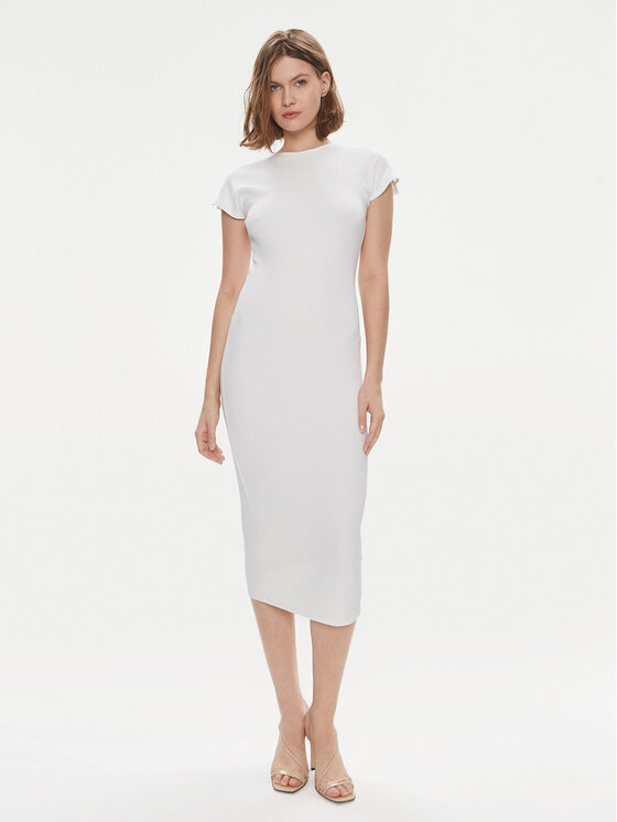Calvin Klein Letné šaty Q-Nova K20K206537 Biela Slim Fit