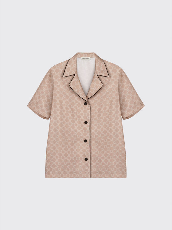MARI PRETI MARI PRETI Bluzka MONOGRAM M Beżowy Regular Fit