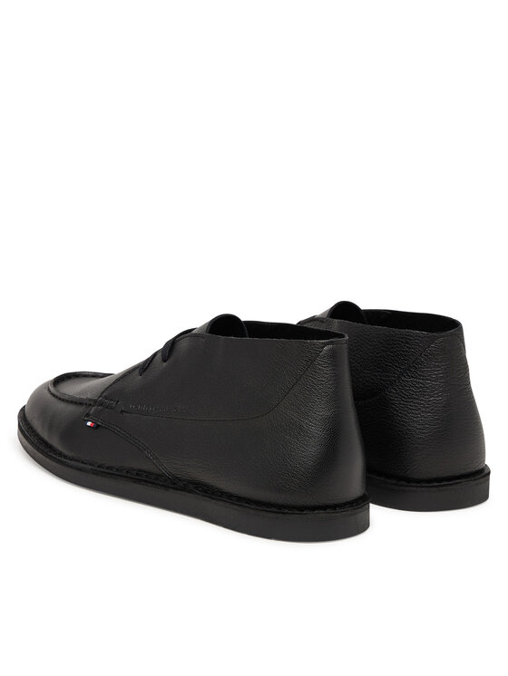 Tommy Hilfiger Tommy Hilfiger Pantofi Hilfiger Stitchdown Tbl Lth Chuk FM0FM05743 Negru