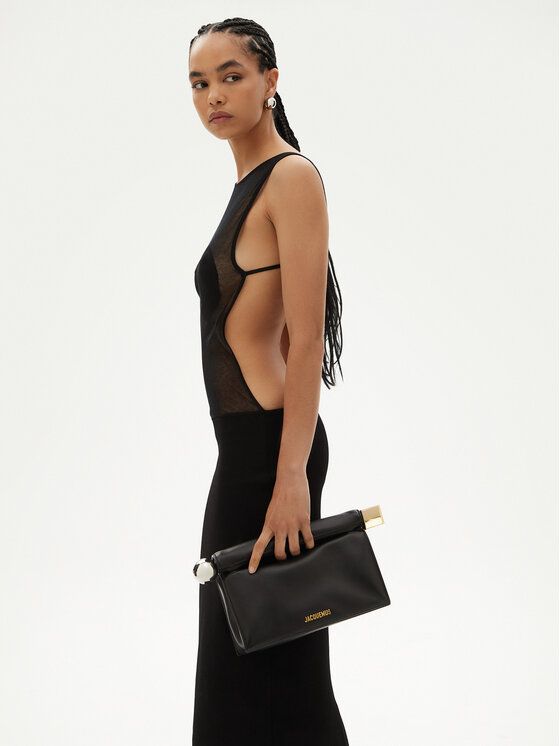 JACQUEMUS JACQUEMUS Torbica La Pochette Rond Carre 24E233BA356-3171 Crna